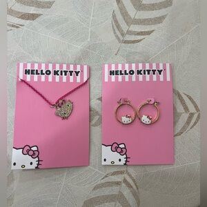 Hello Kitty Pink and Gold Jewelry Set